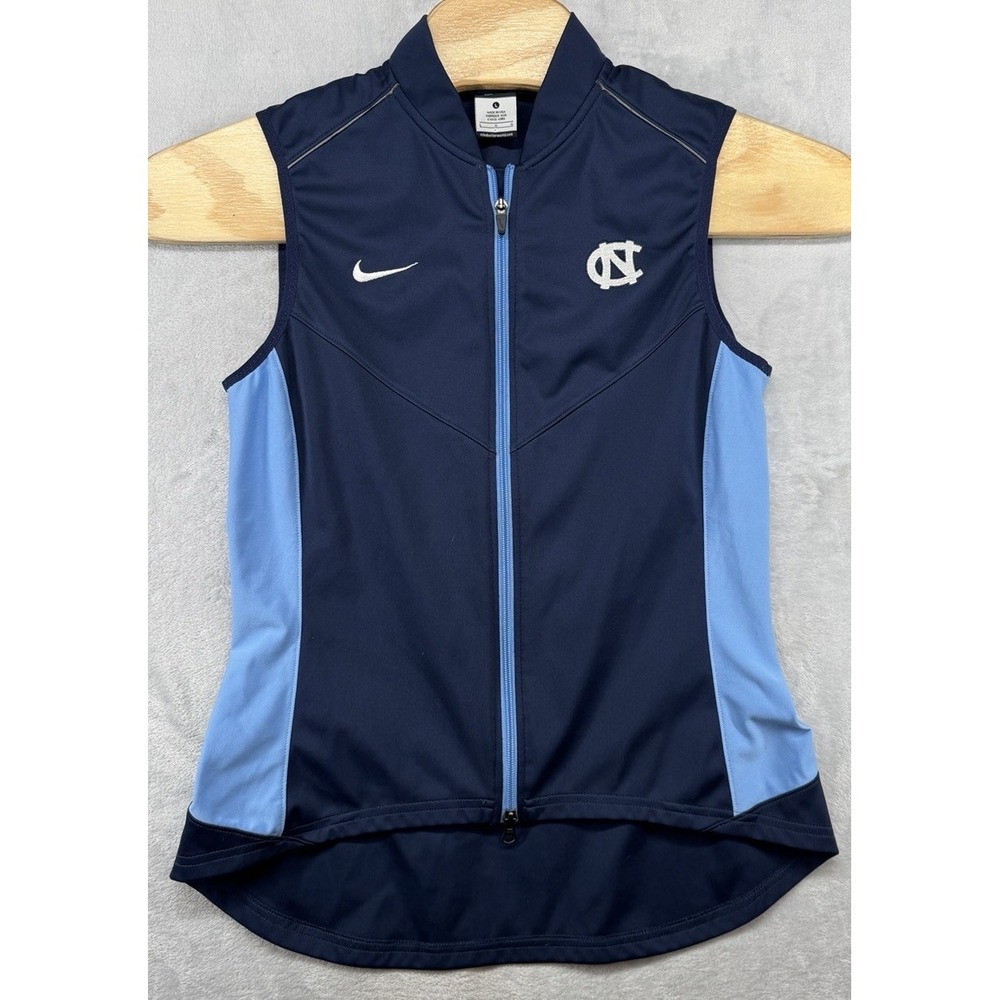 Nike North Carolina Tar Heels Vest Blue Full Zip USA Made Vintage Womens Size L